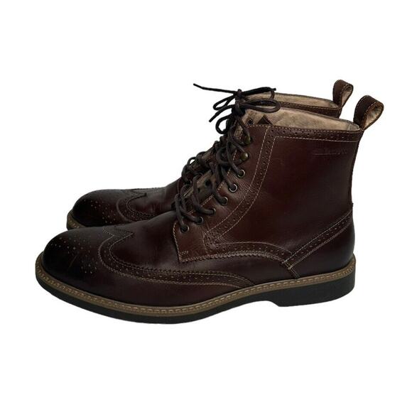 GH Bass Billy Mens Ankle Boots Brown Leather Wingtip Brogue Round Toe Lace Up 13 - Picture 5 of 13